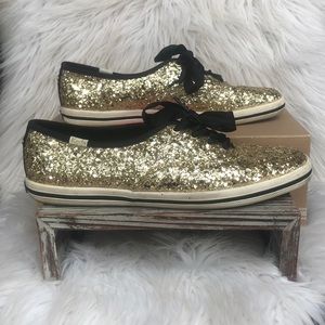 Keds for Kate Spade Gold Glitter Shoes